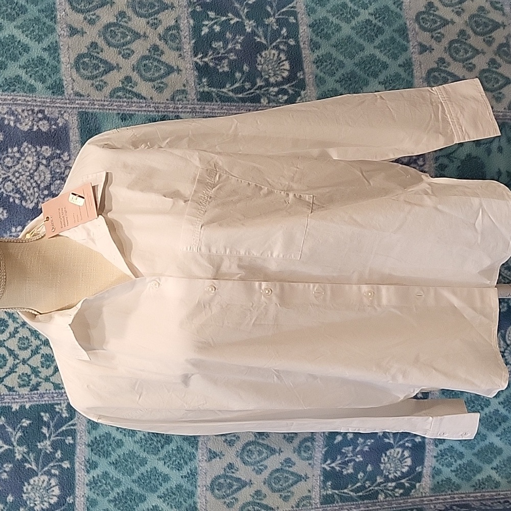 Quince Boyfriend  Organic Cotton Poplin Button Down Black Small Last One - Picture 9 of 10